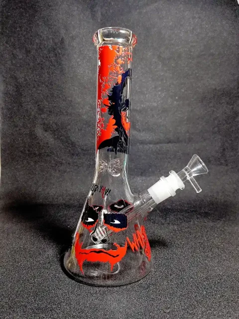 The Joker Why So Serious? Dark Knight Beaker Glass Bong The Joker Why So Serious? Dark Knight Beaker Glass Bong