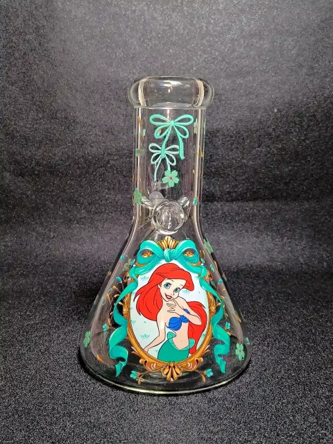 The Little Mermaid Ariel Vintage Frame Clear Beaker Glass Bong