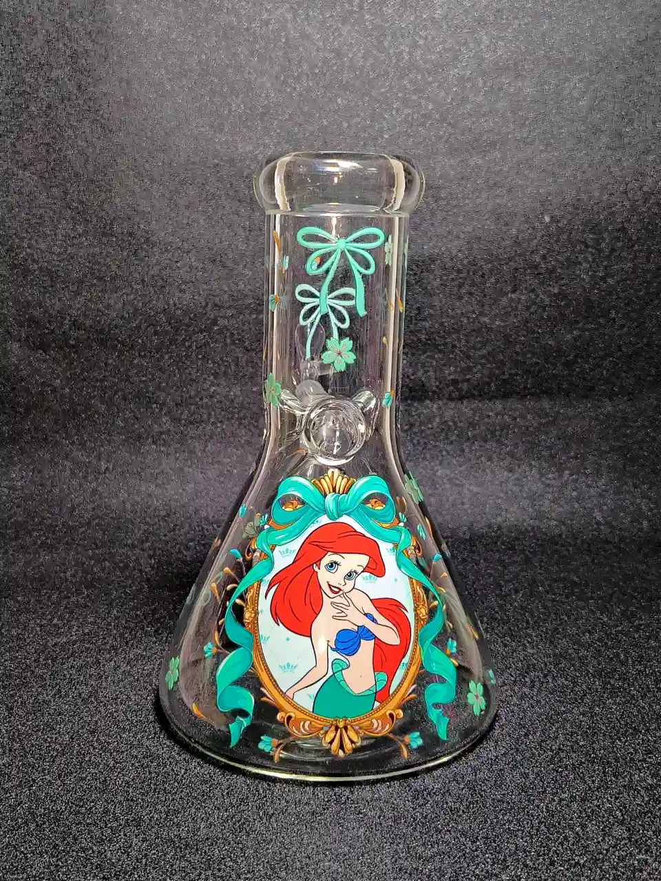 The Little Mermaid Ariel Vintage Frame Clear Beaker Glass Bong