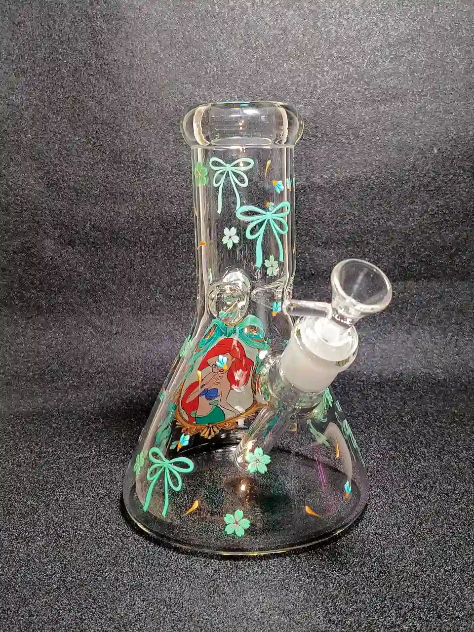 The Little Mermaid Ariel Vintage Frame Clear Beaker Glass Bong