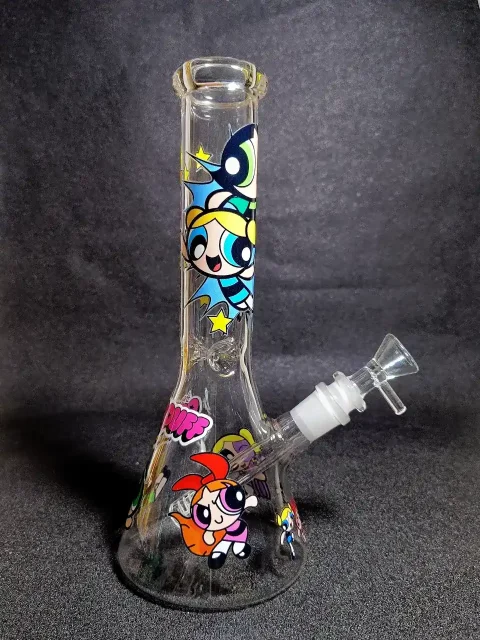 The Powerpuff Girls Classic Superhero Beaker Glass Bong The Powerpuff Girls Classic Superhero Beaker Glass Bong