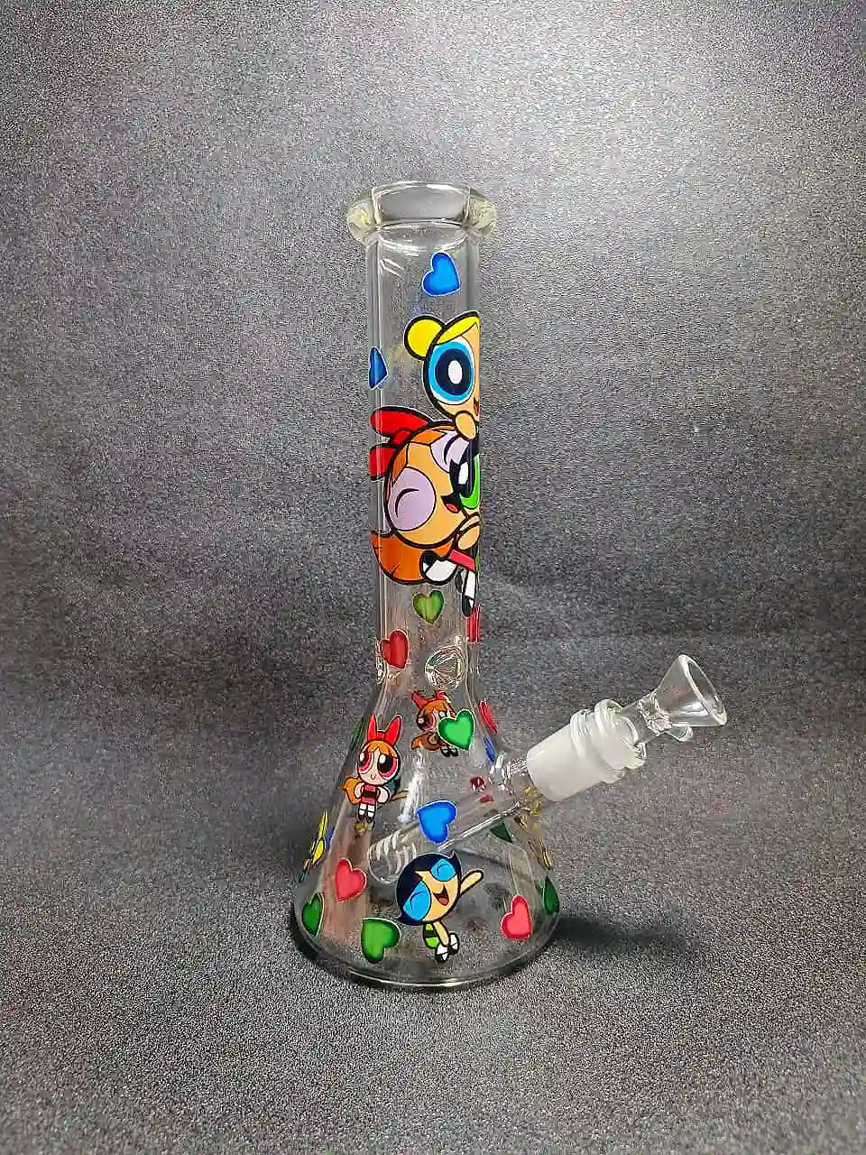 10" The Powerpuff Girls Y2K Heart Clear Beaker Bong