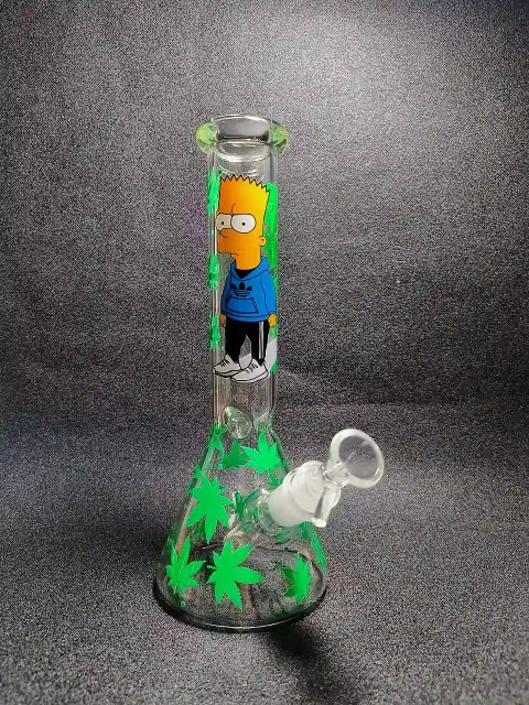 10" The Simpsons Bart Street Leaf 420 Beaker Glass Bong