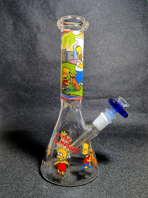 10″ The Simpsons Springfield Scenery Homer Marge Picnic Beaker Glass Bong 10" The Simpsons Springfield Scenery Homer Marge Picnic Beaker Glass Bong