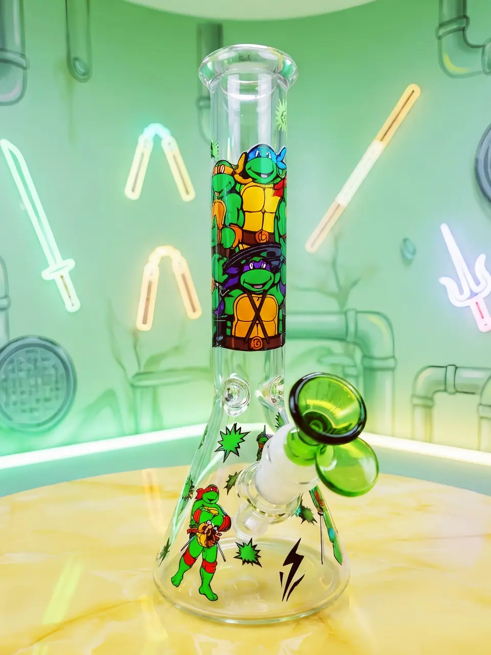 TMNT Teenage Mutant Ninja Turtles Beaker Glass Bong