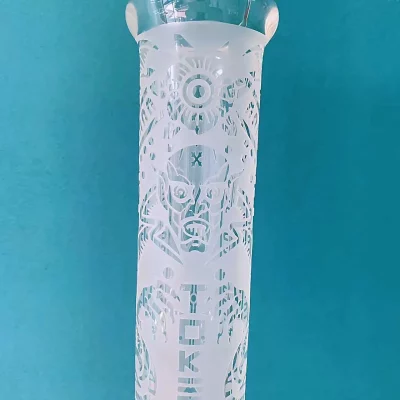16″ Toke Tech Sandblasted 9mm Thick Glass Beaker Bong