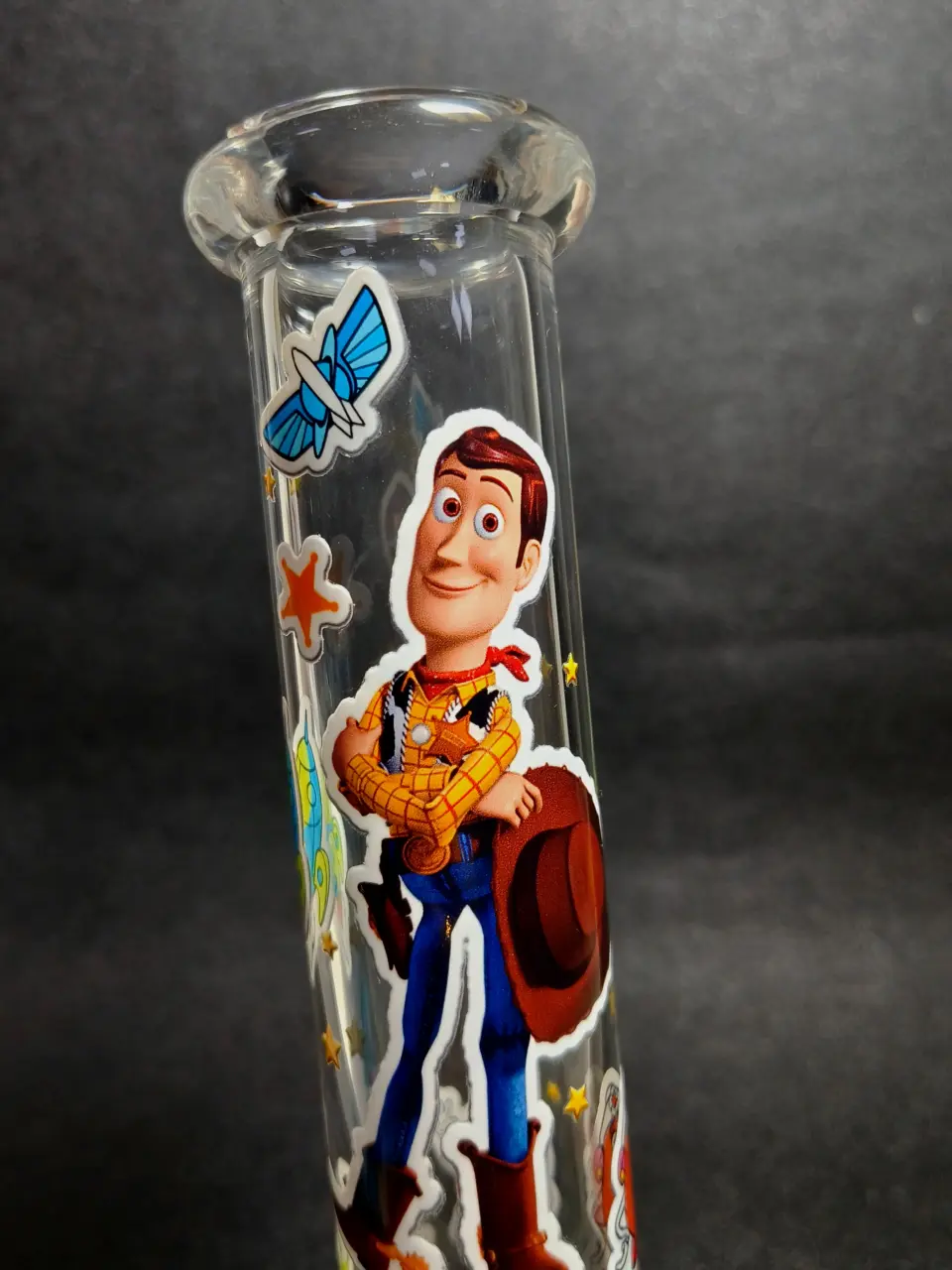 Toy Story Buzz Lightyear Woody Jessie Beaker Glass Bong