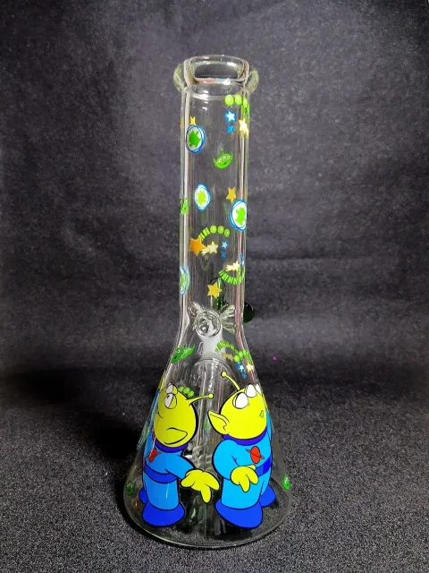 Toy Story Little Green Men Disney Pixar Space Beaker Glass Bong Toy Story Little Green Men Disney Pixar Space Beaker Glass Bong