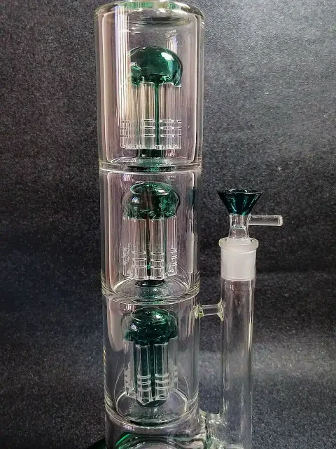 16″ Triple Tree Perc Multi Chamber Glass Straight Tube Bong 16" Triple Tree Perc Multi Chamber Glass Straight Tube Bong