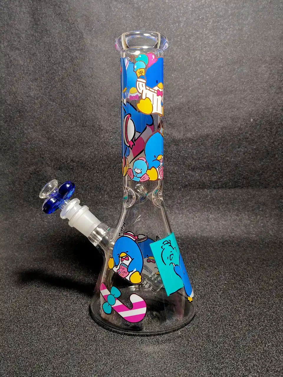 Tuxedosam Sanrio Penguin Blue Sailor Hat Beaker Glass Bong