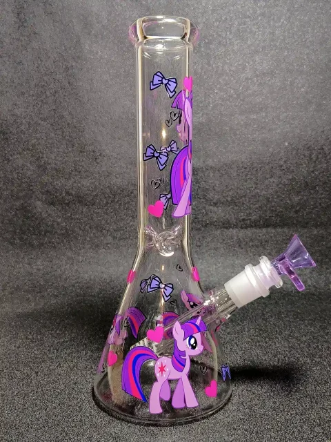 Twilight Sparkle My Little Pony Clear Beaker Glass Bong Twilight Sparkle My Little Pony Clear Beaker Glass Bong