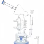 13" UFO Cogwheel Honeycomb Dual-Percolator Recycler Glass Bong