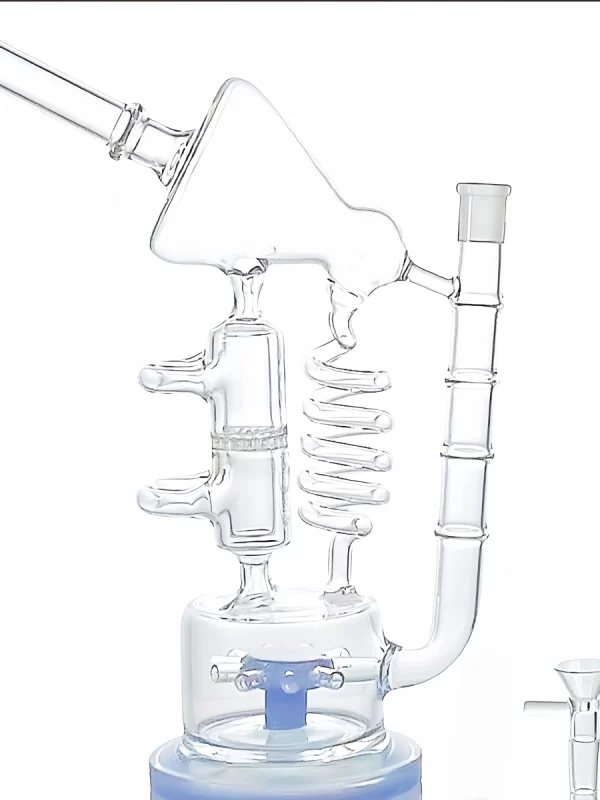 13" UFO Cogwheel Honeycomb Dual-Percolator Recycler Glass Bong