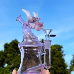 7" Handmade Pink Dragon Glass Bong/Dab Rig