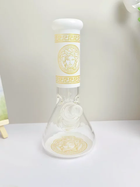 Versace-Inspired Medusa Beaker Glass Bong Versace-Inspired Medusa Beaker Glass Bong