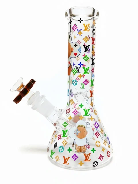 8" Vivienne Colorful & Playful Beaker Glass Bong