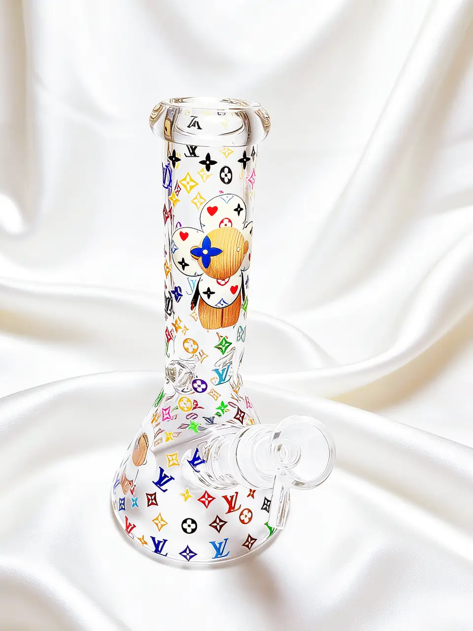 8" Vivienne Colorful & Playful Beaker Glass Bong