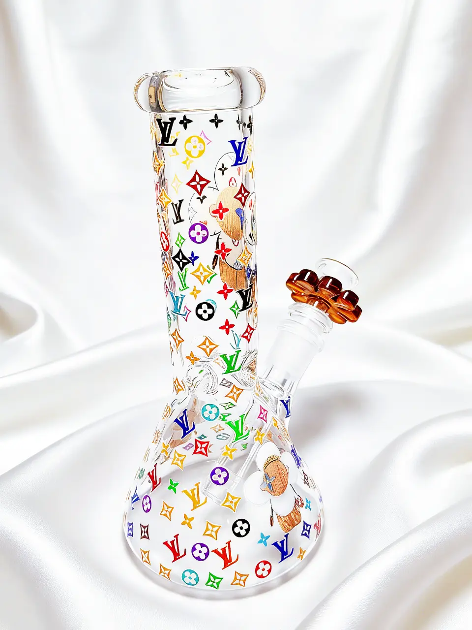 8" Vivienne Colorful & Playful Beaker Glass Bong