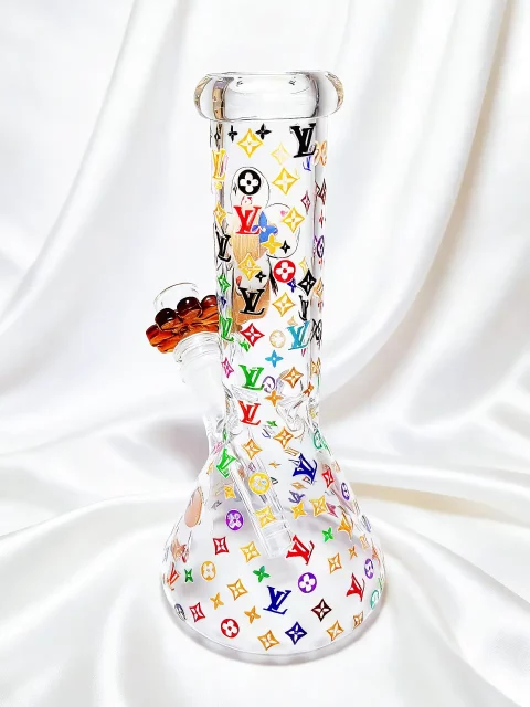 8″ Vivienne Colorful & Playful Beaker Glass Bong 8" Vivienne Colorful & Playful Beaker Glass Bong