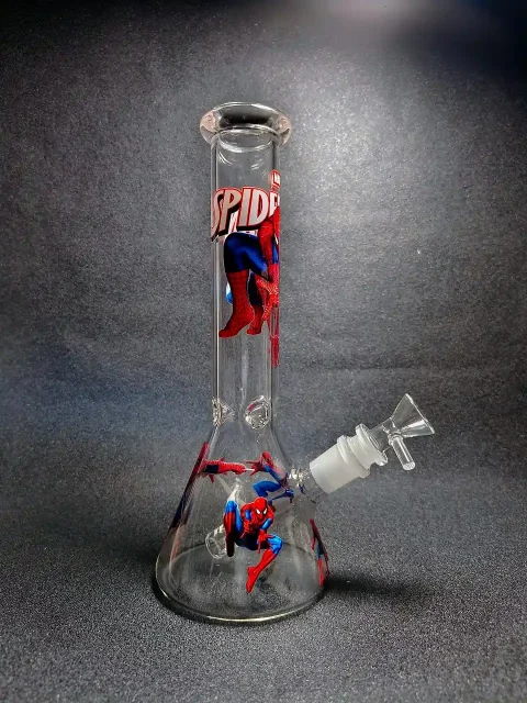 10″ Web Awakening Spider-Man Beaker Glass Bong 10" Web Awakening Spider-Man Beaker Glass Bong