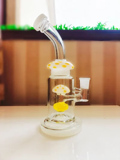 10" Whimsical Mushroom Bong with Disc Perc