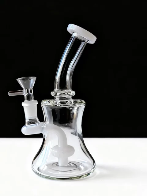 7" White Mini Glass Dab Rig