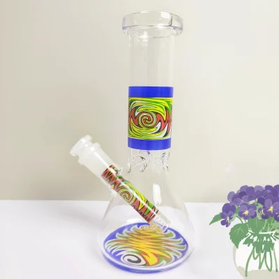 8" Wig-Wag Decal Glass Beaker Bong