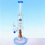 14" Wig Wag Dual Perc Glass Bong with Matrix & Conical