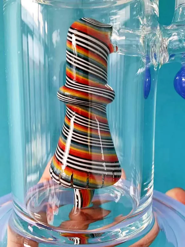 14" Wig Wag Dual Perc Glass Bong with Matrix & Conical