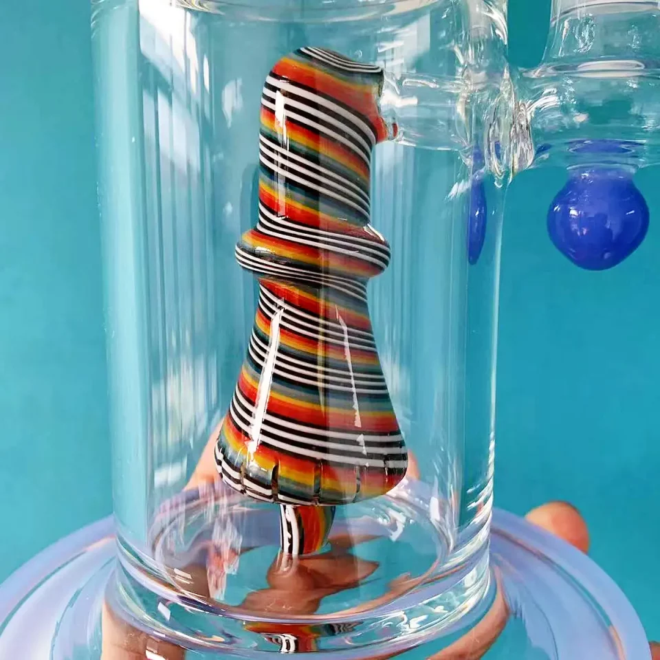 14" Wig Wag Dual Perc Glass Bong with Matrix & Conical