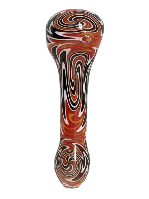 4.7″ Psychedelic Wig Wag Spoon Pipe with Triple Marbles 4.7" Psychedelic Wig Wag Spoon Pipe with Triple Marbles