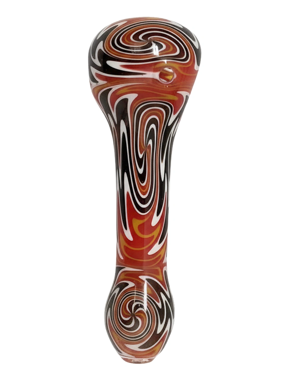 4.7" Psychedelic Wig Wag Spoon Pipe with Triple Marbles