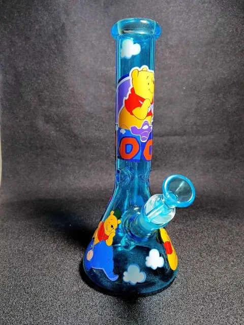 10" Winnie the Pooh Disney Blue Sky Hundred Acre Wood Beaker Glass Bong